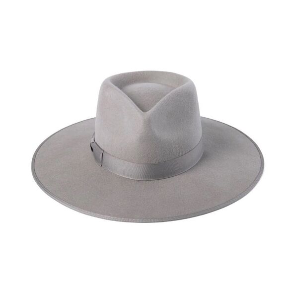 Men’s  Gray Wide-Brim Fedora Hat - Picture 1 of 9